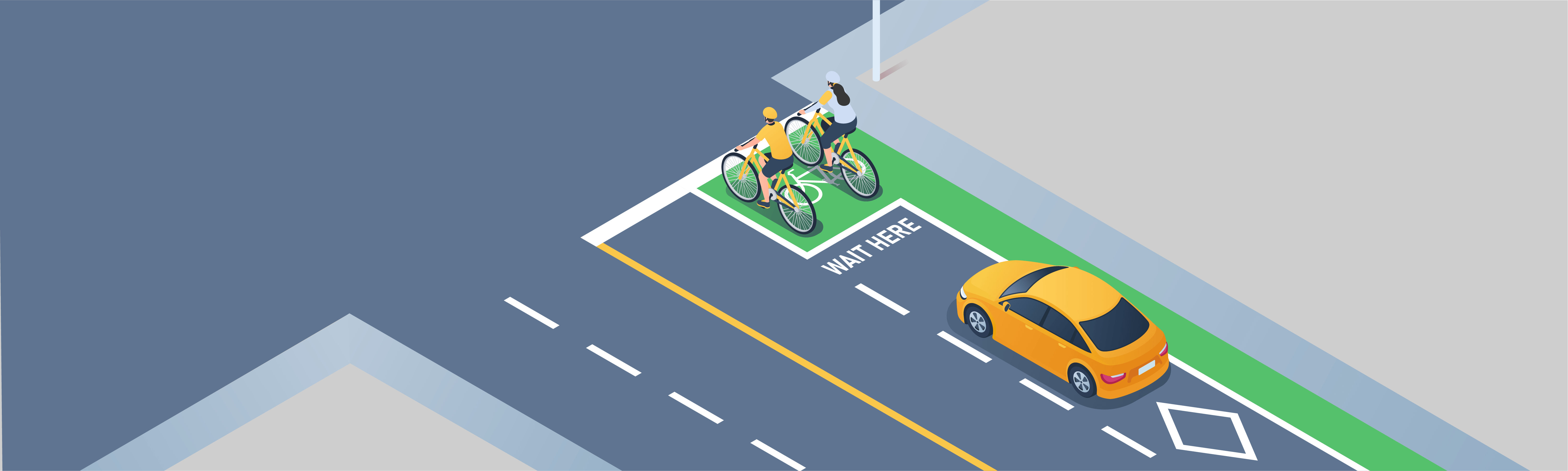 Driving Test Canada - Car Sharing the road - What is the purpose of “bike boxes” on the road?